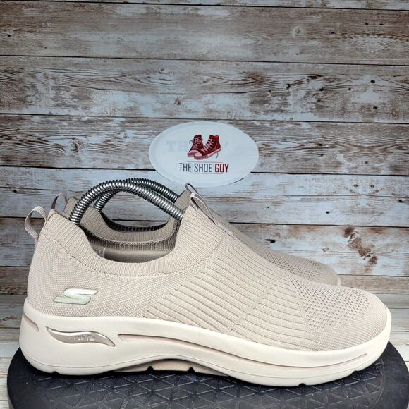 Skechers Go Walk Women Size 9.5 Arch Fit Taupe Walking Running Shoes - Picture 1 of 14